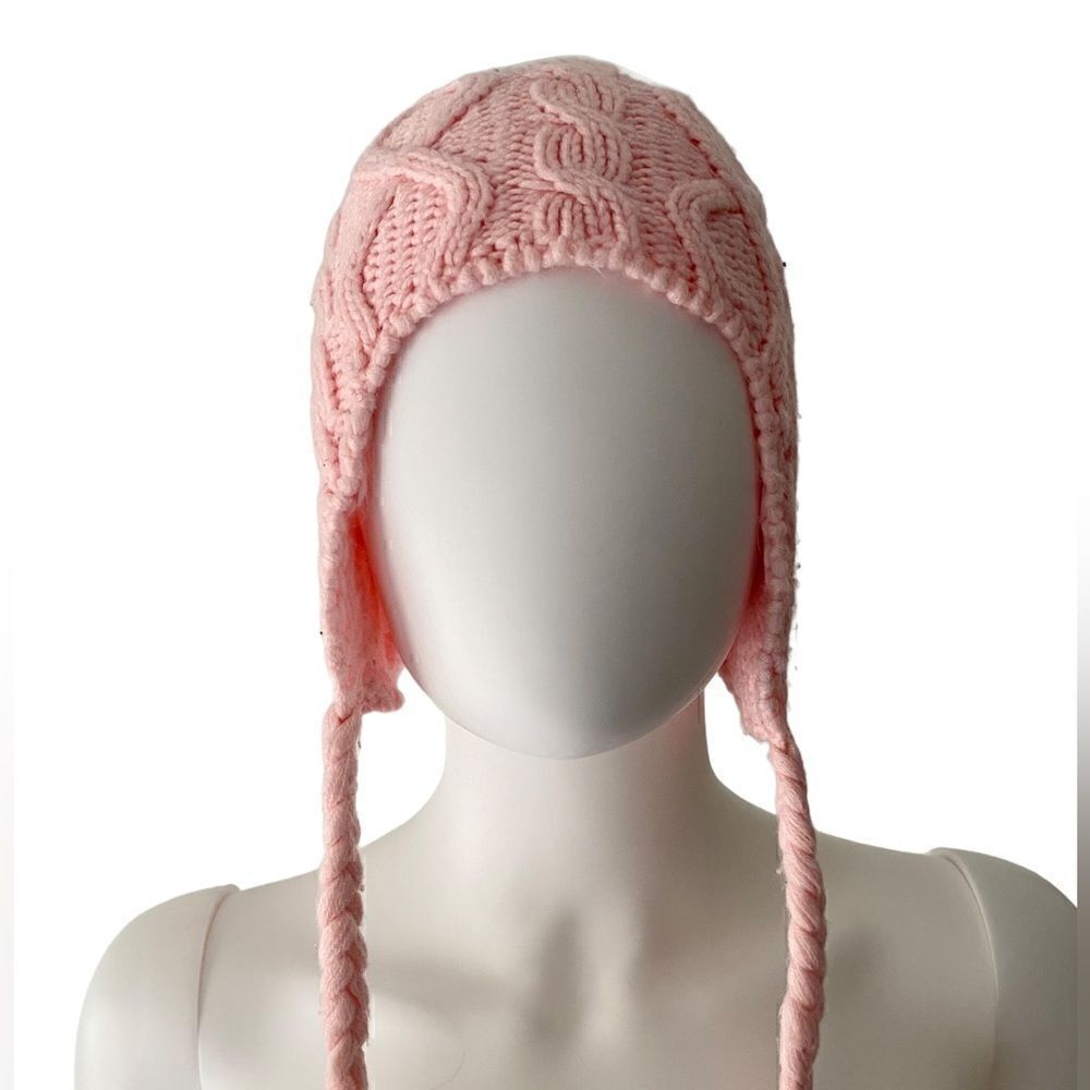 Girl’s Acrylic Knit Winter Hat with chin ties